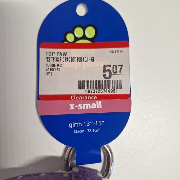 2 Top Paw X-Small Purple Polka Dot Dog Harness Flower Accents Lot Lavender Pearl - Picture 3 of 9